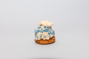 Opgespoten koekje groot blauw